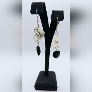 Faith Heart Dangle Earrings I Am Blessed Inspirational Charm Jewelry